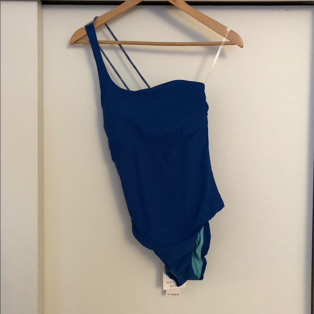 🎁 Red Carter One-Shoulder Maillot. - Picture 3 of 7